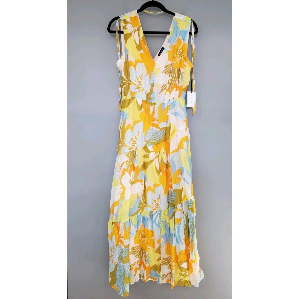 NEW 1 State Floral Print Maxi Dress SUNDRESS Tropical Coastal‎ Cruise Vacation